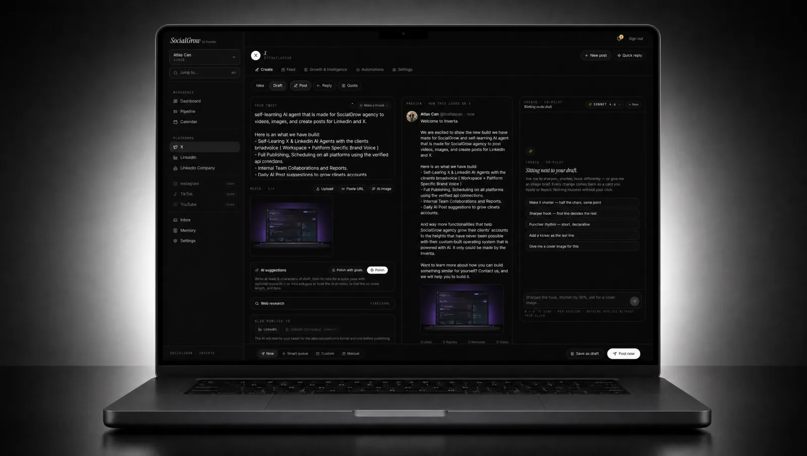 SocialGrow screenshot